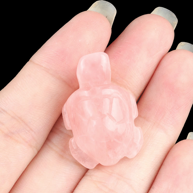 Olivenorma Natural Crystal Turtle Sculpture Gemstone Decoration With Card - Rose Quartz - With Card - image 13