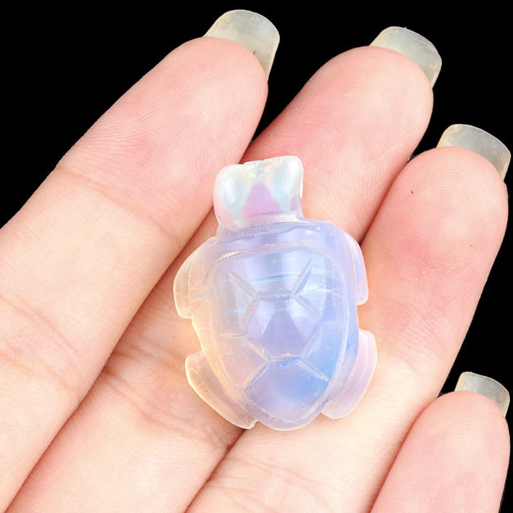 Olivenorma Natural Crystal Turtle Sculpture Gemstone Decoration With Card - Opalite - With Card - image 11