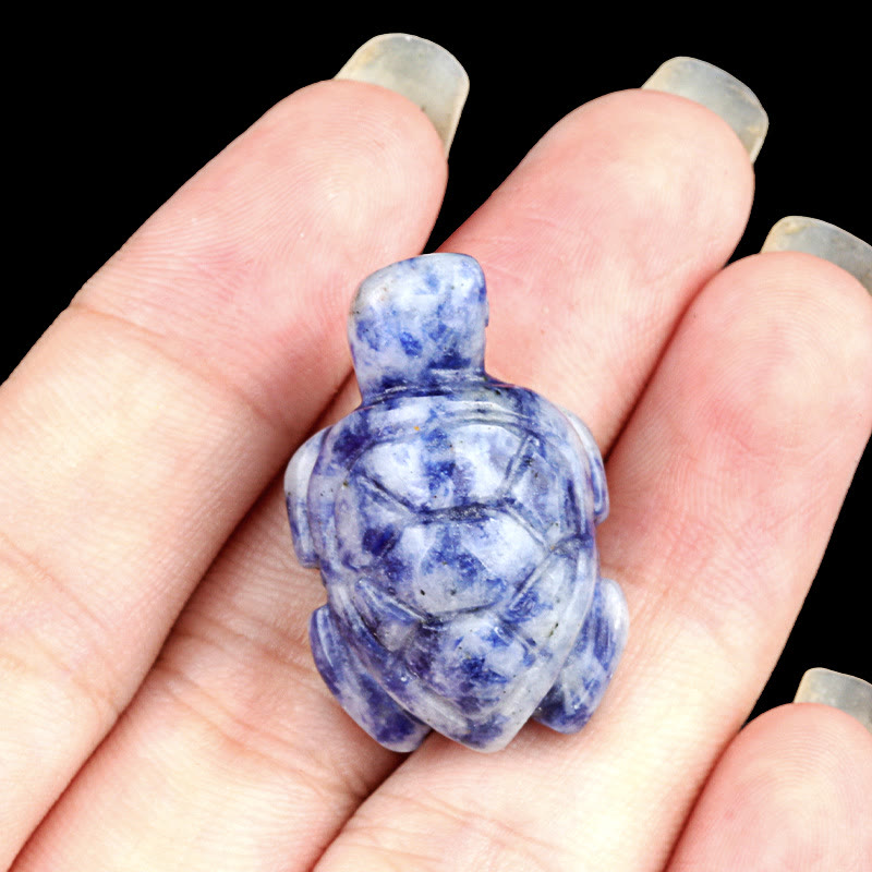 Olivenorma Natural Crystal Turtle Sculpture Gemstone Decoration With Card - Sodalite - With Card - image 15