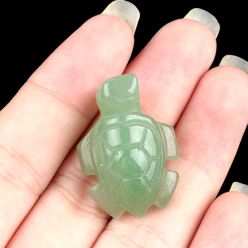 Olivenorma Natural Crystal Turtle Sculpture Gemstone Decoration With Card - Green Aventurine - With Card - image 9