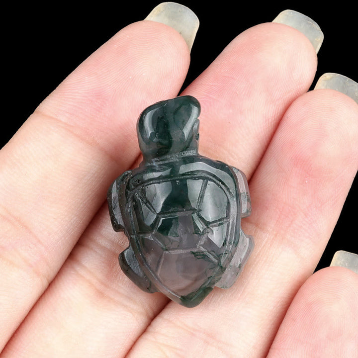 Olivenorma Natural Crystal Turtle Sculpture Gemstone Decoration With Card - India Agate - With Card - image 21