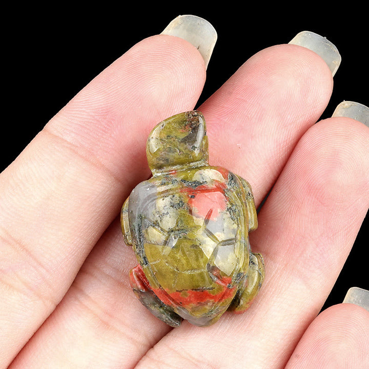 FREE Today: Natural Crystal Turtle Sculpture Gemstone Decoration With Card - Unakite - image 25