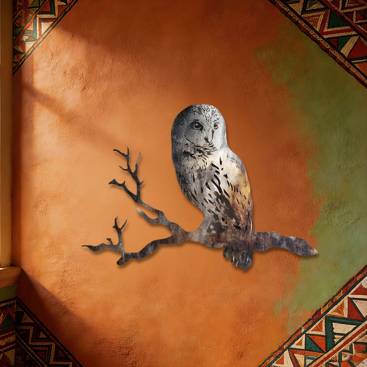 Olivenorma Rustic Owl On Branch Hollow Cutout 2D Metal Wall Decor - image 3
