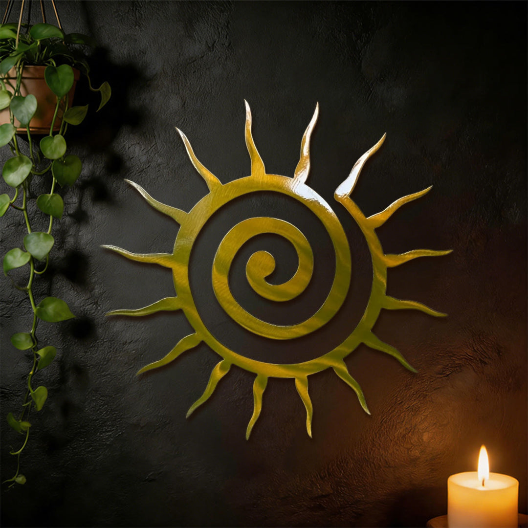 Olivenorma Golden Spiral Sun Ray Hollow 2D Metal Wall Decor - image 4