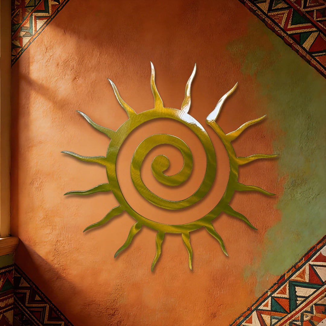 Olivenorma Golden Spiral Sun Ray Hollow 2D Metal Wall Decor - image 3