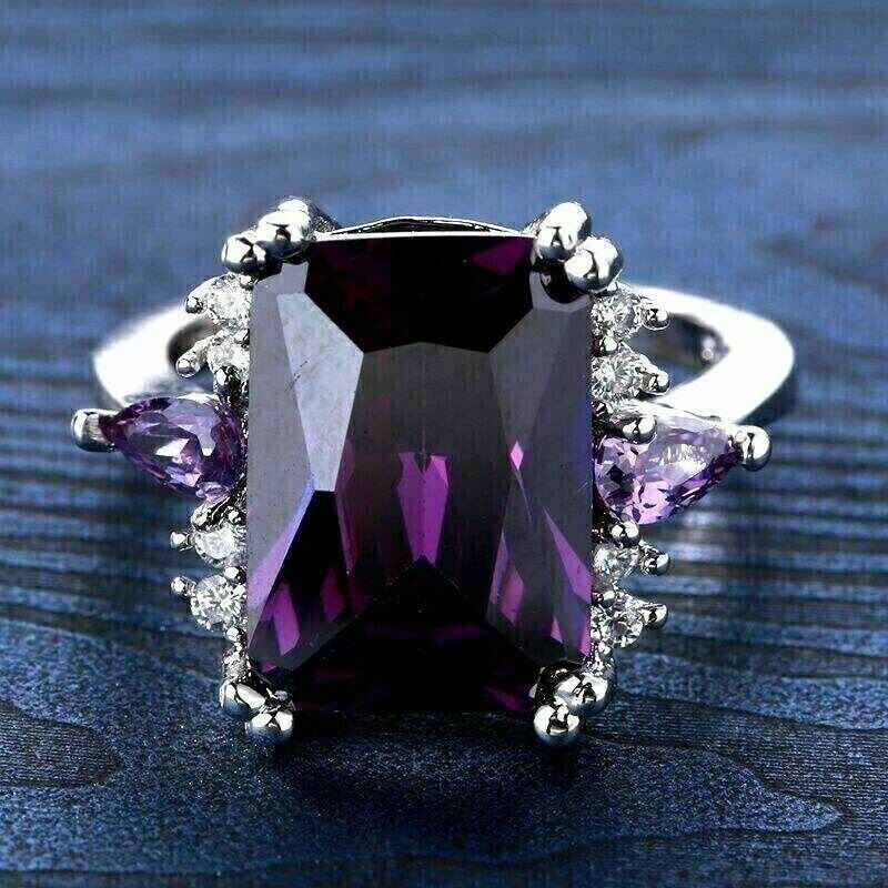 FREE Today: Emerald Cut Simulated Amethyst Wedding Ring - image 1