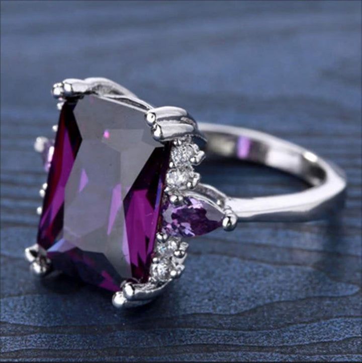 FREE Today: Emerald Cut Simulated Amethyst Wedding Ring - US 11 - image 0