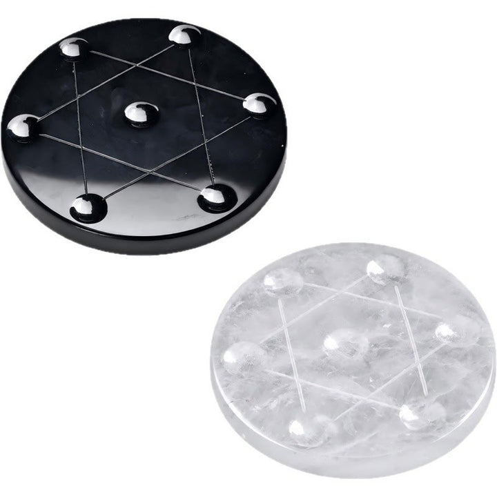 Olivenorma Engraved Star of David Natural Selenite Charging Plate - image 6