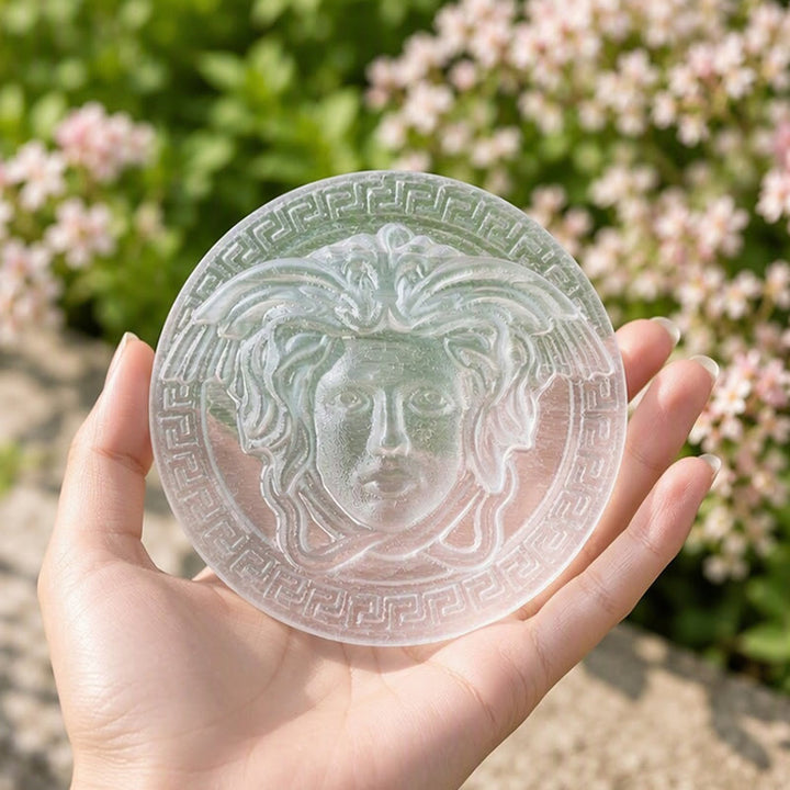 Olivenorma Medusa Head Engraved Selenite Charging Plate - image 3