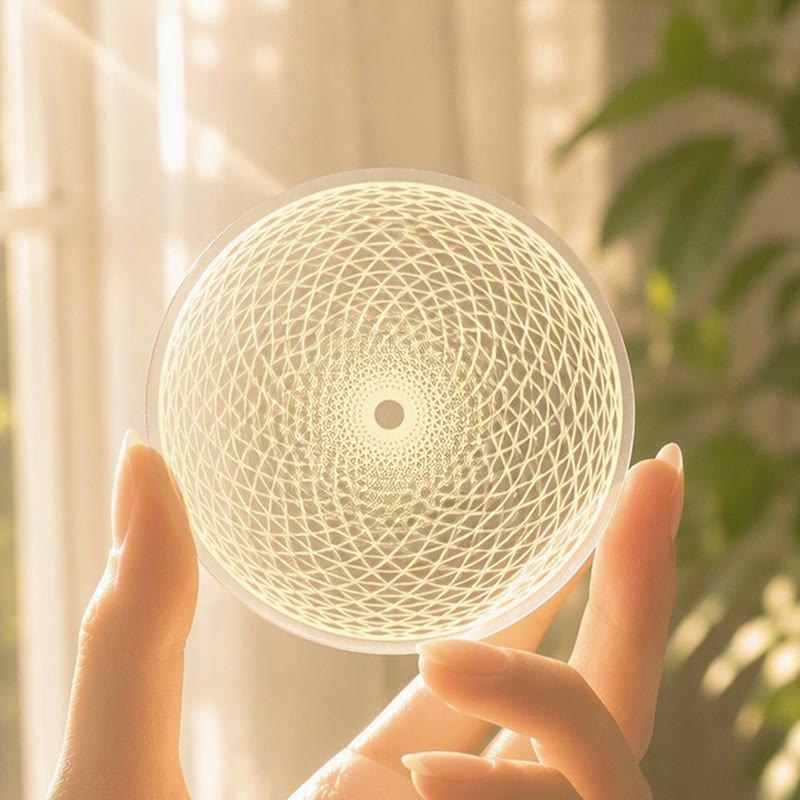 Olivenorma Torus Grid Pattern Engraved Selenite Charging Plate - image 3