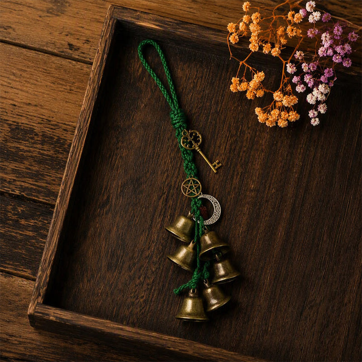 FREE Today: Handwoven Witch Bells for Door Knob for Protection - Green - image 0