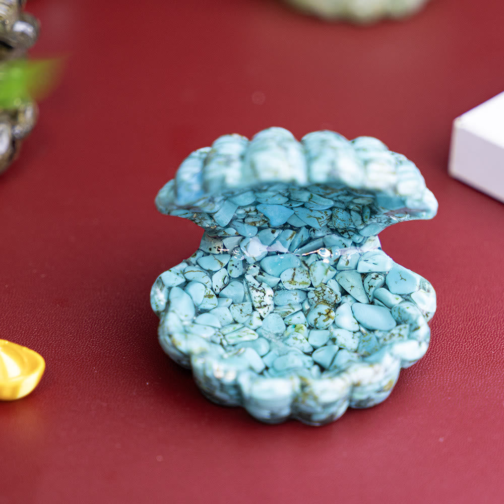Olivenorma Resin-Filled Natural Crystal Seashell Desktop Ornament Decoration - image 2