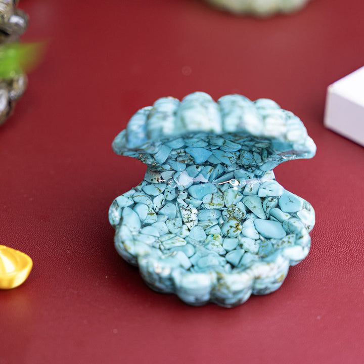Olivenorma Resin-Filled Natural Crystal Seashell Desktop Ornament Decoration - image 2