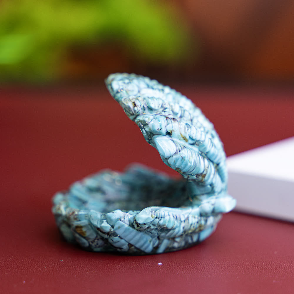 Olivenorma Resin-Filled Natural Crystal Seashell Desktop Ornament Decoration - Turquoise - image 1