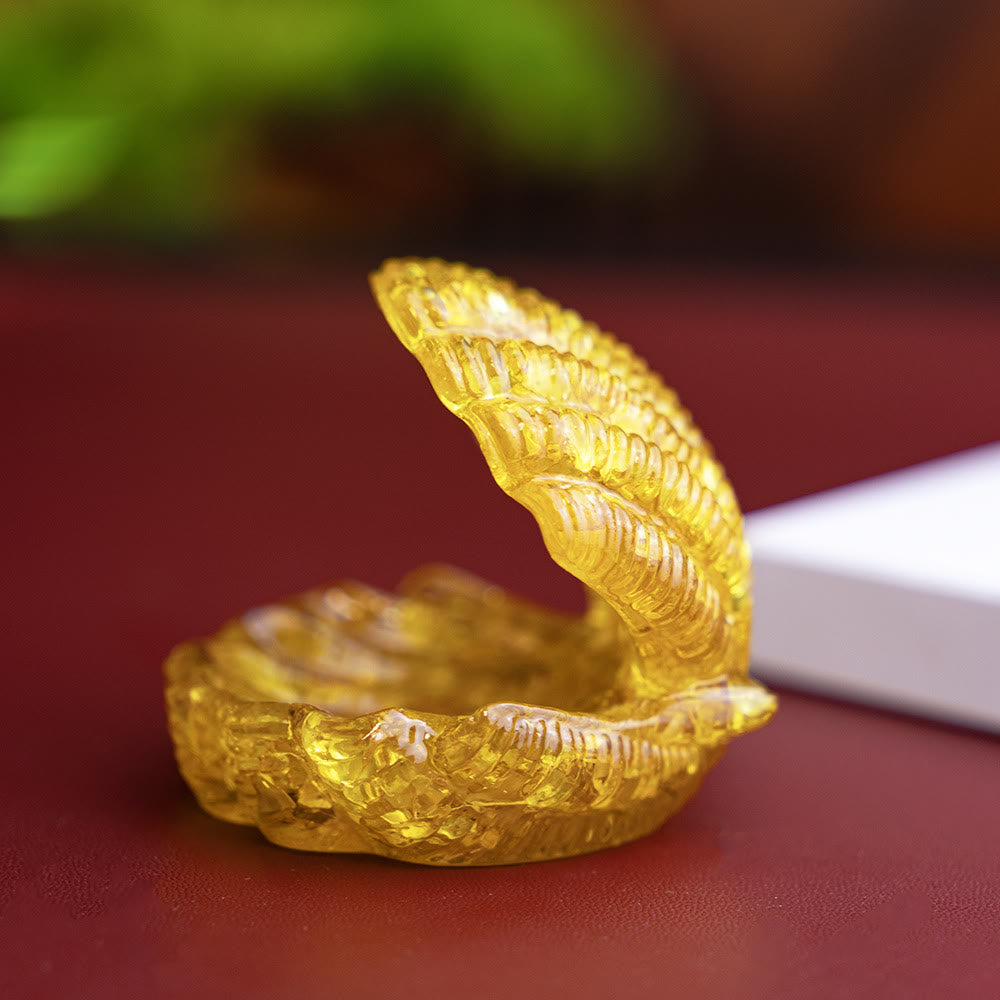 Olivenorma Resin-Filled Natural Crystal Seashell Desktop Ornament Decoration - Citrine - image 14