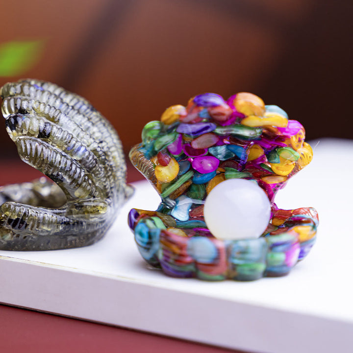 Olivenorma Resin-Filled Natural Crystal Seashell Desktop Ornament Decoration - image 0
