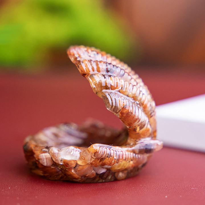 Olivenorma Resin-Filled Natural Crystal Seashell Desktop Ornament Decoration - Red Agate - image 30