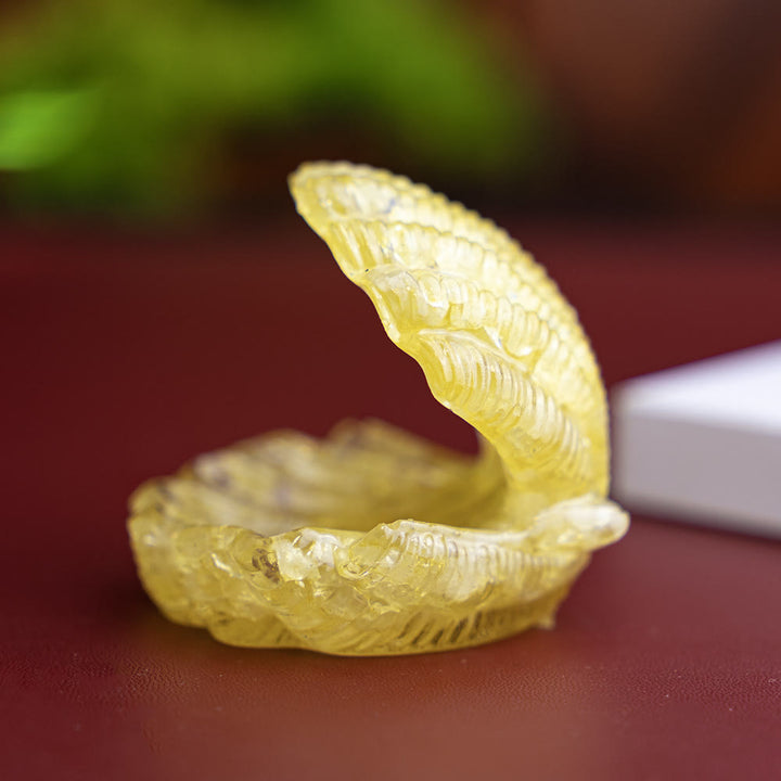 Olivenorma Resin-Filled Natural Crystal Seashell Desktop Ornament Decoration - Lemon-Quartz - image 28