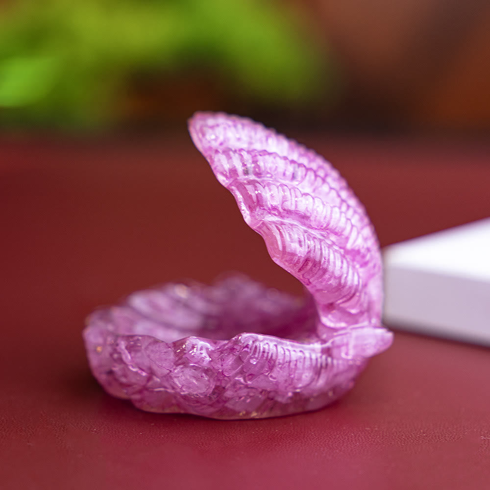 Olivenorma Resin-Filled Natural Crystal Seashell Desktop Ornament Decoration - Pink Crystal - image 32