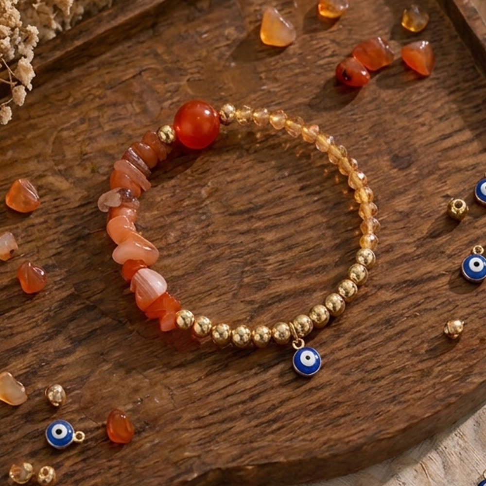 Olivenorma Crystal Chip Evil‑Eye‑Design Charm Symbol Bracelet - image 15