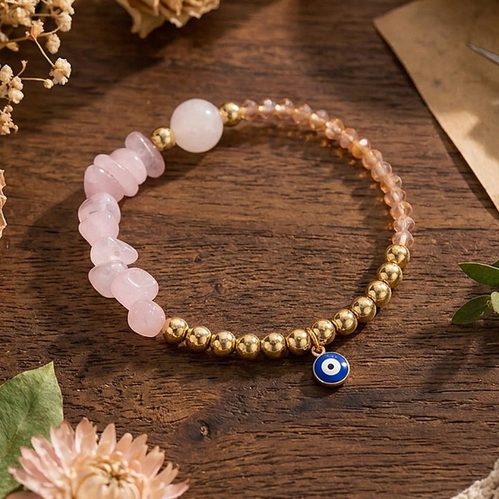 Olivenorma Crystal Chip Evil‑Eye‑Design Charm Symbol Bracelet - image 2