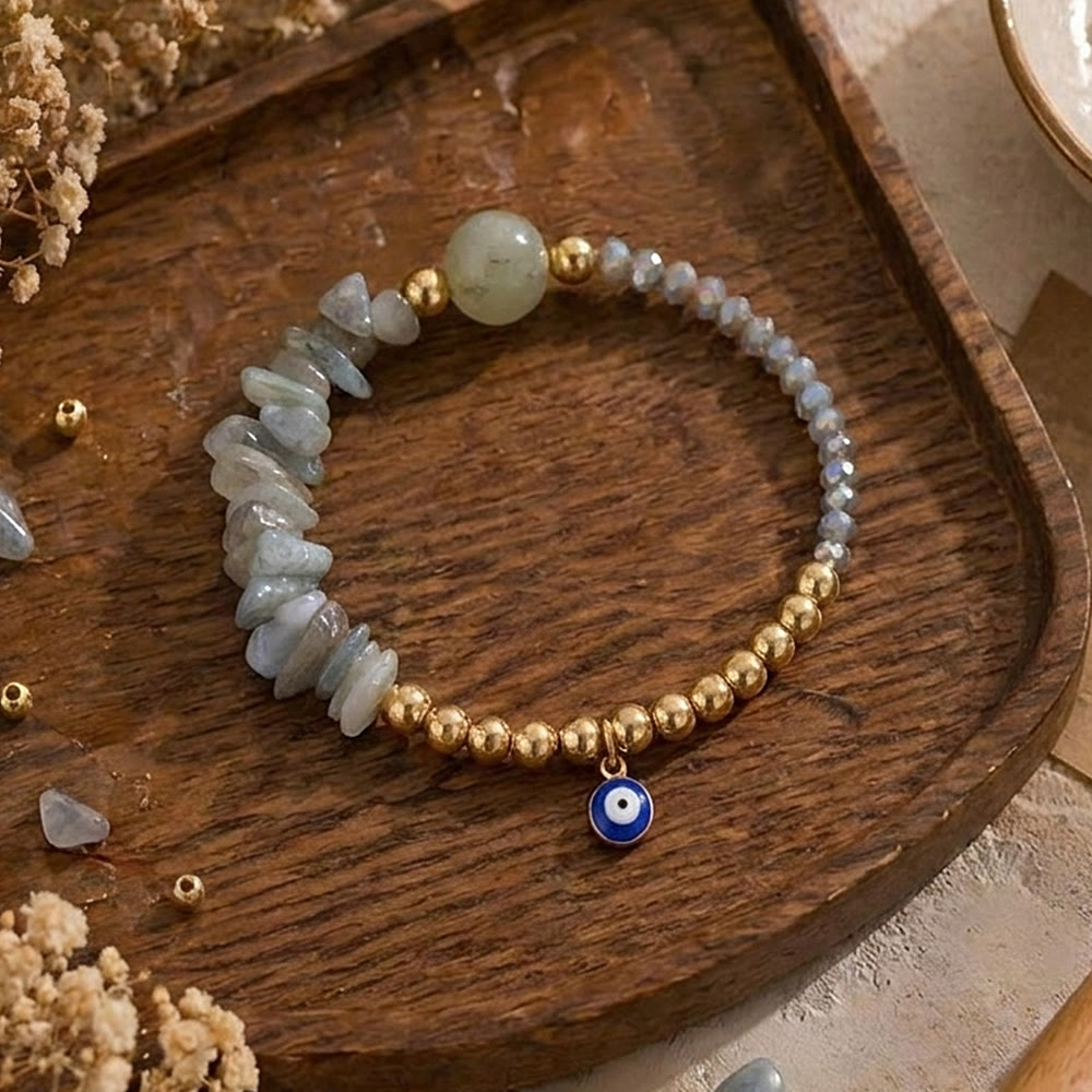 Olivenorma Crystal Chip Evil‑Eye‑Design Charm Symbol Bracelet - image 10