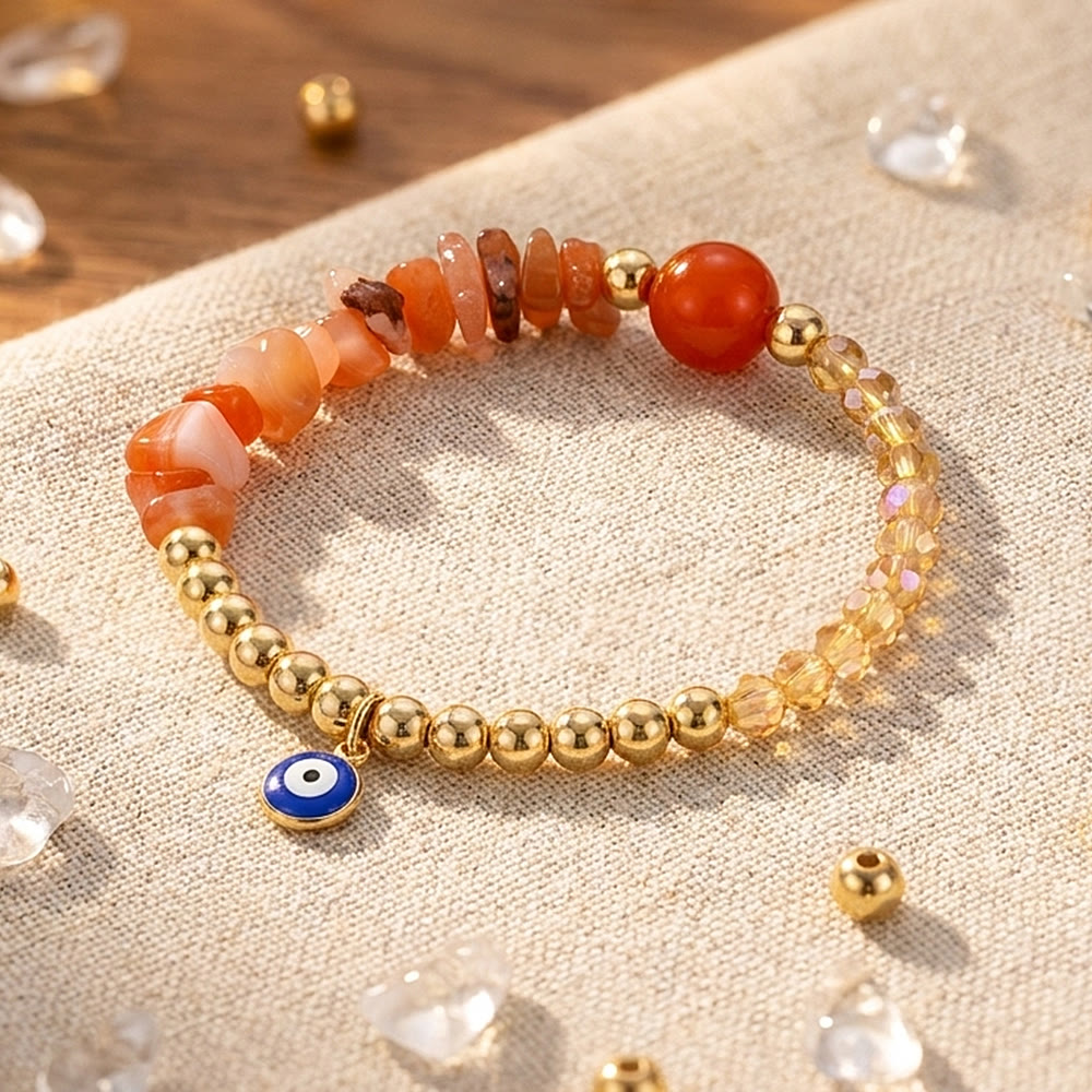 Olivenorma Crystal Chip Evil‑Eye‑Design Charm Symbol Bracelet - image 14