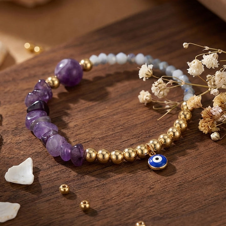 Olivenorma Crystal Chip Evil‑Eye‑Design Charm Symbol Bracelet - image 19