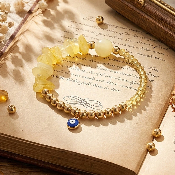 Olivenorma Crystal Chip Evil‑Eye‑Design Charm Symbol Bracelet - image 22