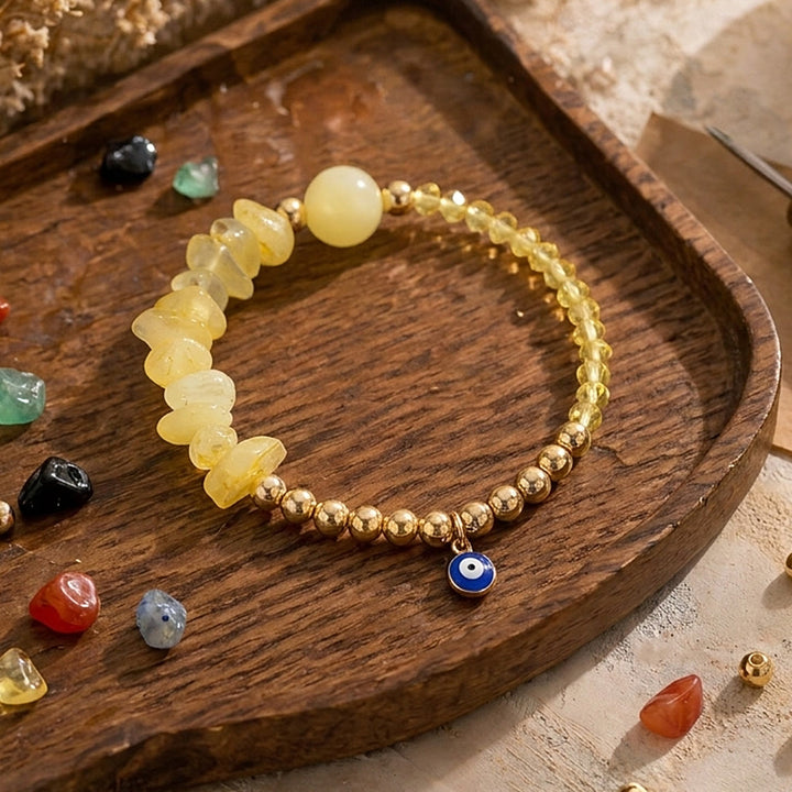 Olivenorma Crystal Chip Evil‑Eye‑Design Charm Symbol Bracelet - image 23