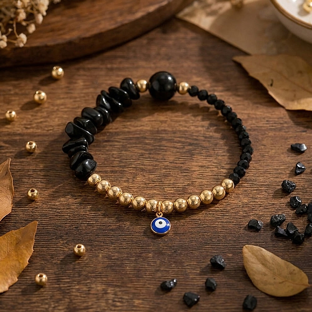 Olivenorma Crystal Chip Evil‑Eye‑Design Charm Symbol Bracelet - image 30