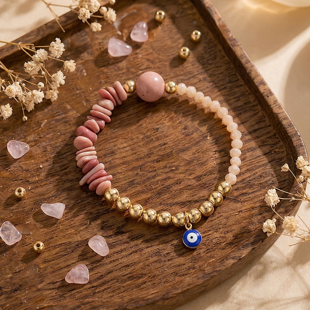 Olivenorma Crystal Chip Evil‑Eye‑Design Charm Symbol Bracelet - image 26