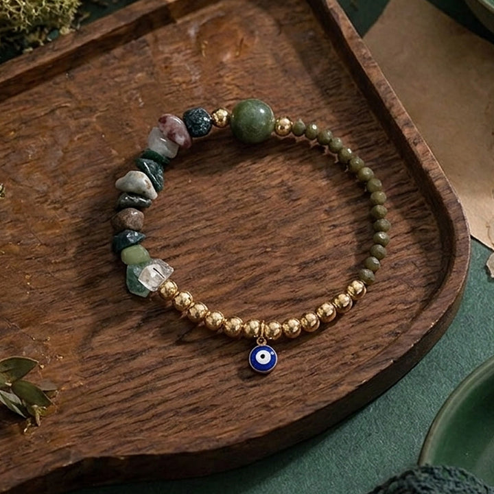 Olivenorma Crystal Chip Evil‑Eye‑Design Charm Symbol Bracelet - image 39