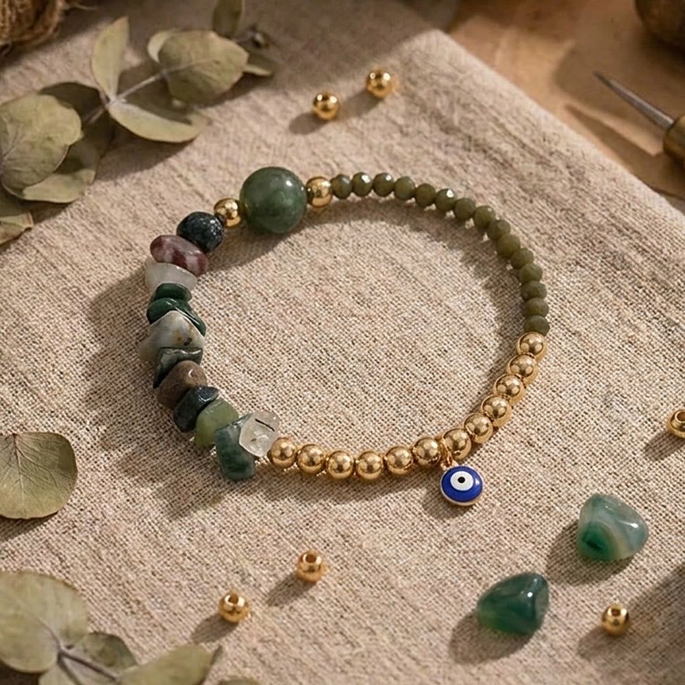 Olivenorma Crystal Chip Evil‑Eye‑Design Charm Symbol Bracelet - image 38