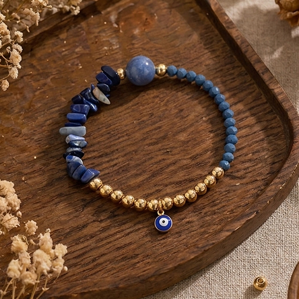 Olivenorma Crystal Chip Evil‑Eye‑Design Charm Symbol Bracelet - image 35