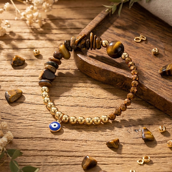Olivenorma Crystal Chip Evil‑Eye‑Design Charm Symbol Bracelet - image 46