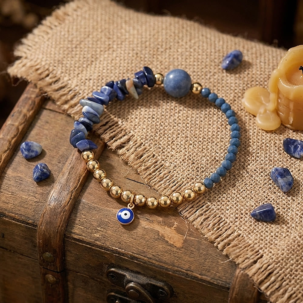 Olivenorma Crystal Chip Evil‑Eye‑Design Charm Symbol Bracelet - image 34