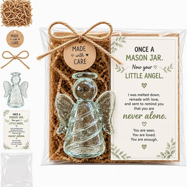FREE Today: Emotional Support Acrylic Animal Gift, Recycled Glass Style Pocket Hug Figurine with Encouragement Card & Gift Box - Little Angel - image 7