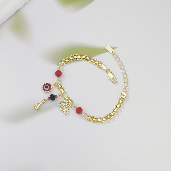 Olivenorma Copper Evil Eye Elephant Charm Design Blessing Protection Symbol Bracelet - image 3