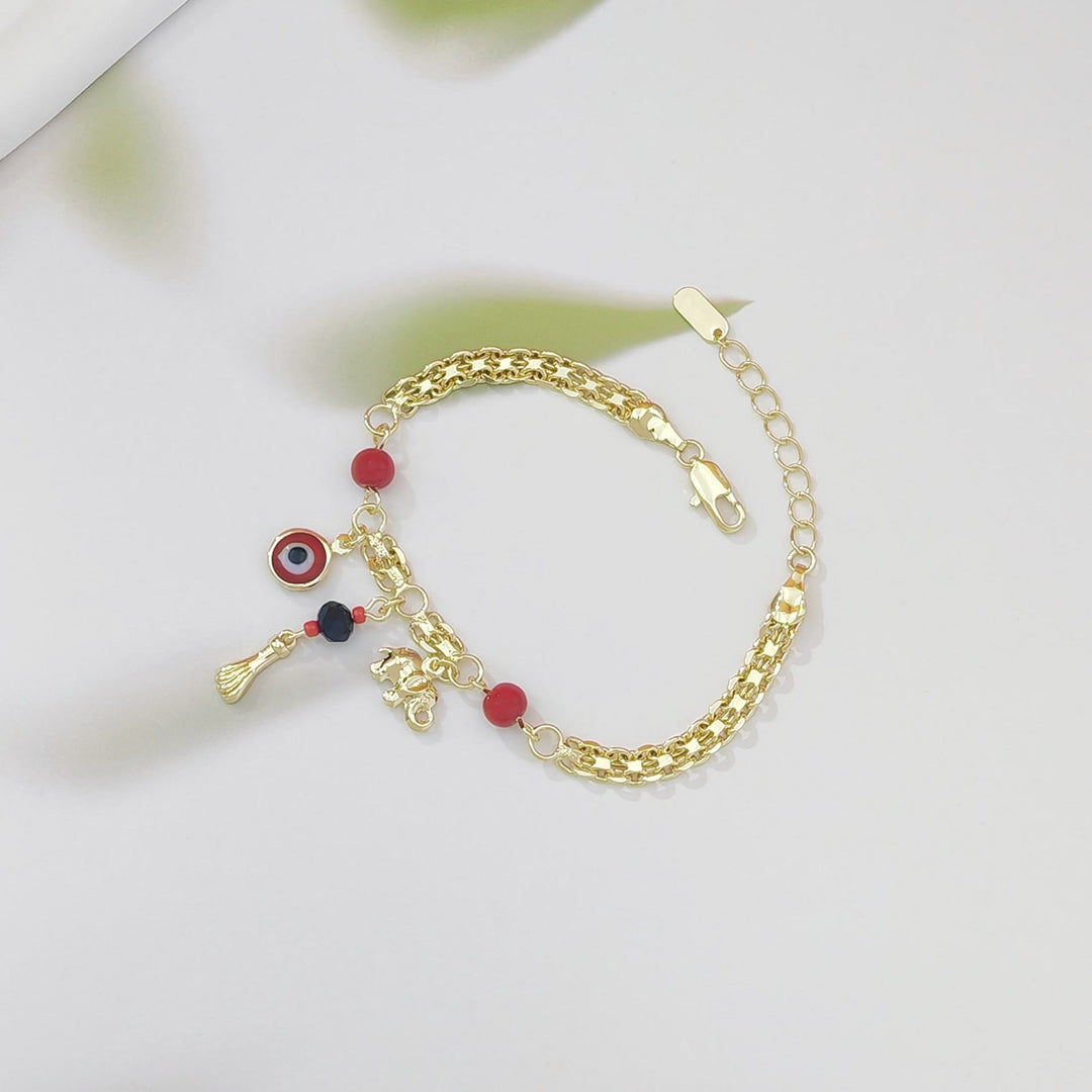 Olivenorma Copper Evil Eye Elephant Charm Design Blessing Protection Symbol Bracelet - image 5