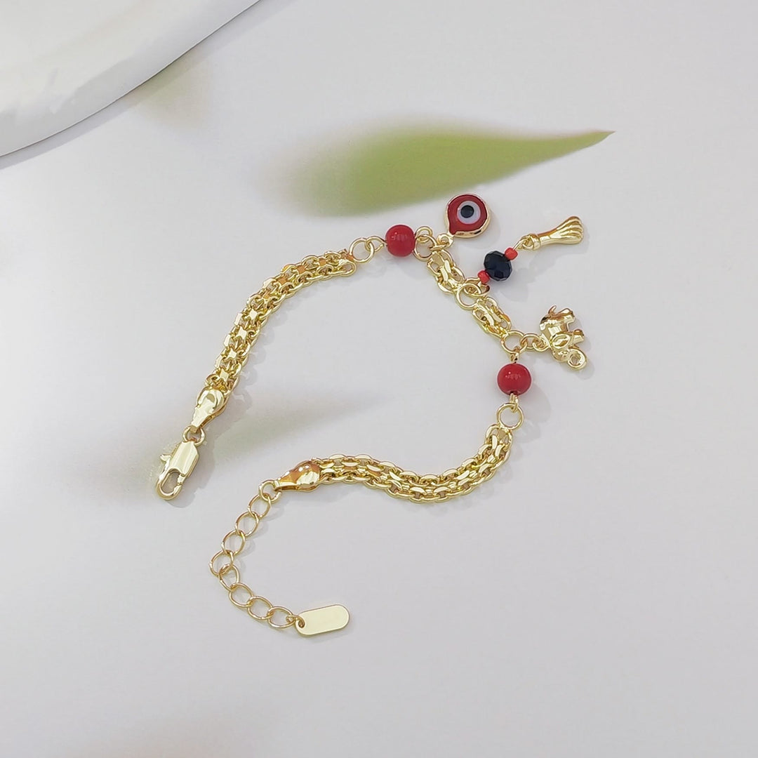 Olivenorma Copper Evil Eye Elephant Charm Design Blessing Protection Symbol Bracelet - image 4