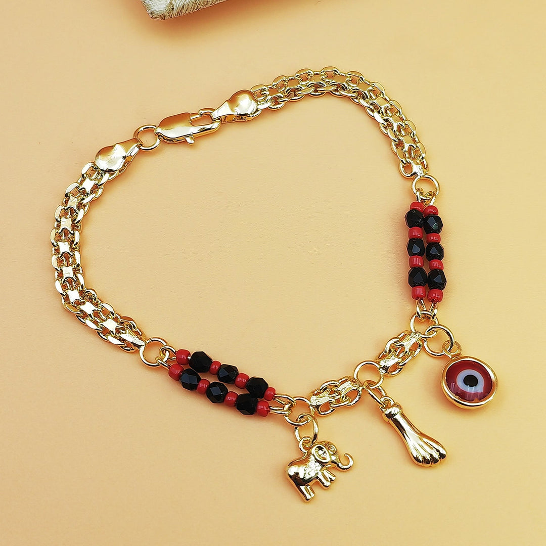 Olivenorma Copper Mixed Bead Multi‑Charm Design Blessing Symbol Bracelet - image 3