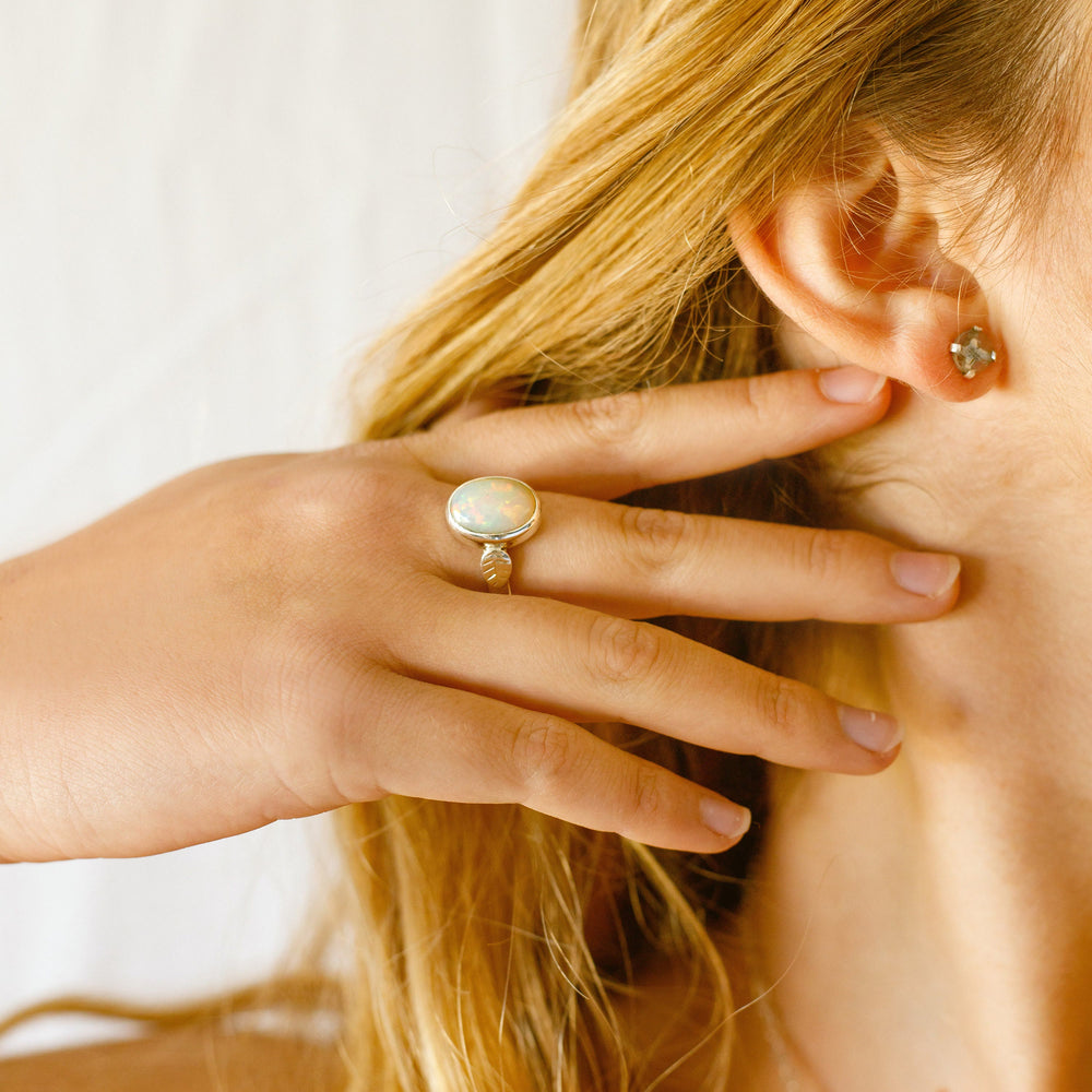FREE Today: Boho Opal Stone Leaf Women Ring - image 1