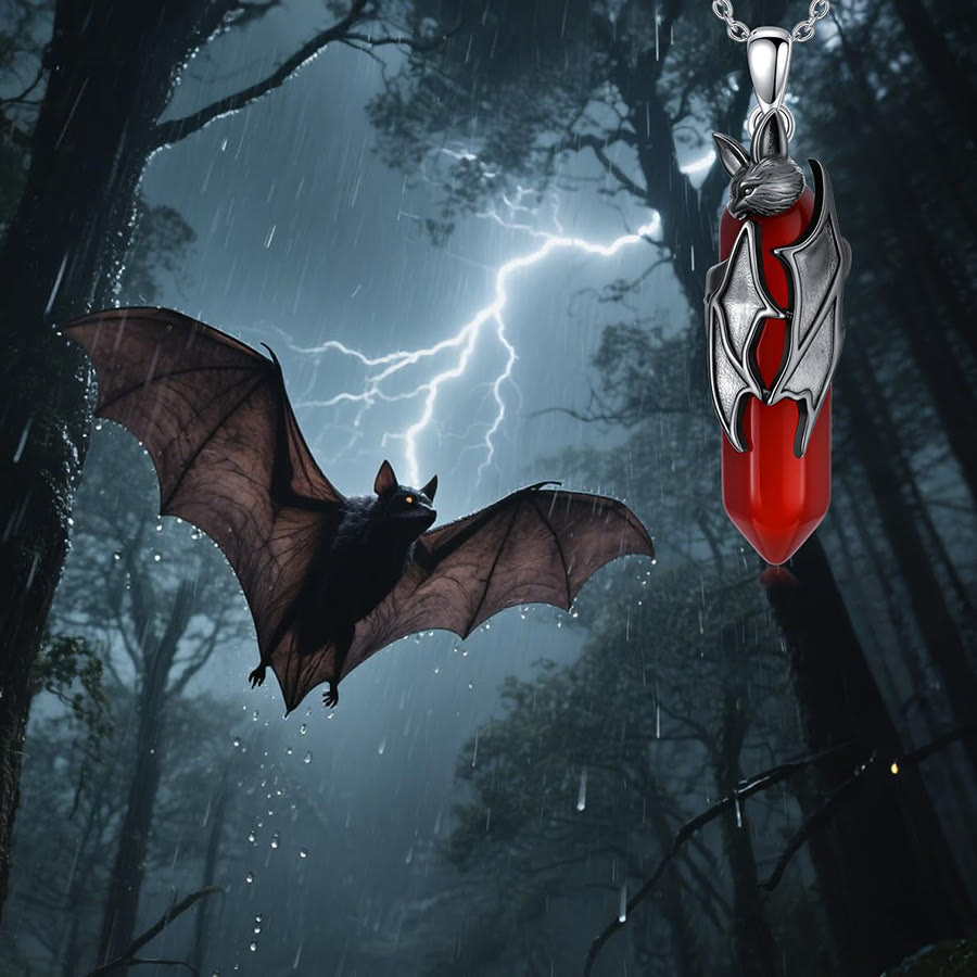 FREE Today: Gothic Vampire Bat Red Quartz Hexagonal Pendant Necklace Halloween Cosplay Jewelry - image 4