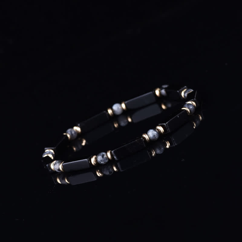 FREE Today: "Seize Opportunities" Black Onyx Labradorite Rectangular Beaded Natural Stone Healing Bracelet - image 2