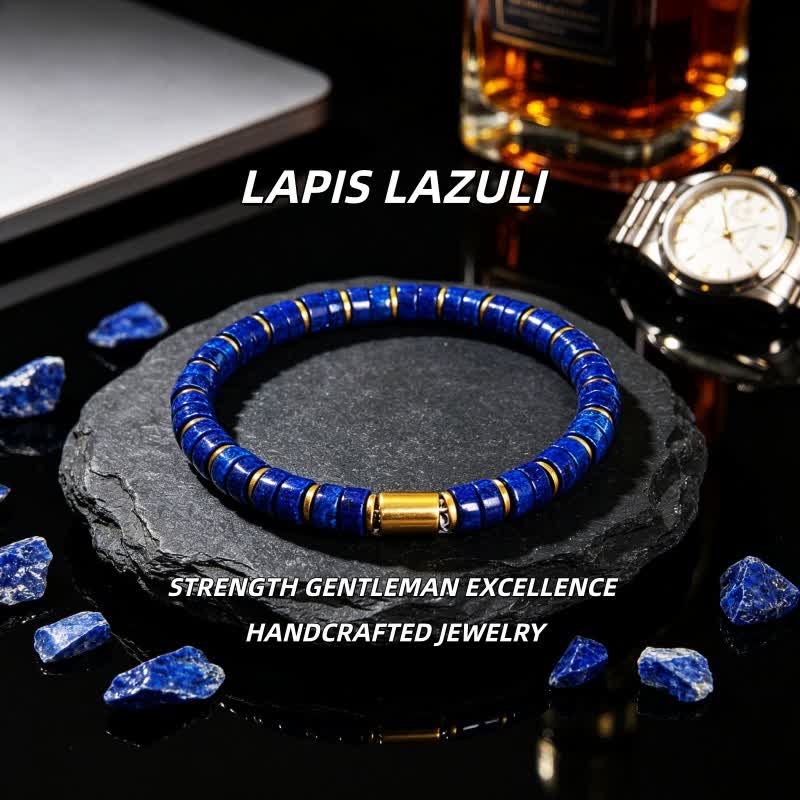 FREE Today: "Seize Opportunities" Black Onyx Labradorite Rectangular Beaded Natural Stone Healing Bracelet - Lapis Lazuli & Magnetite - image 26