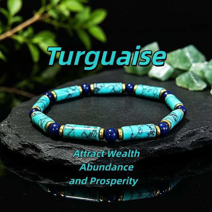 FREE Today: "Seize Opportunities" Black Onyx Labradorite Rectangular Beaded Natural Stone Healing Bracelet - Turquoise - image 17