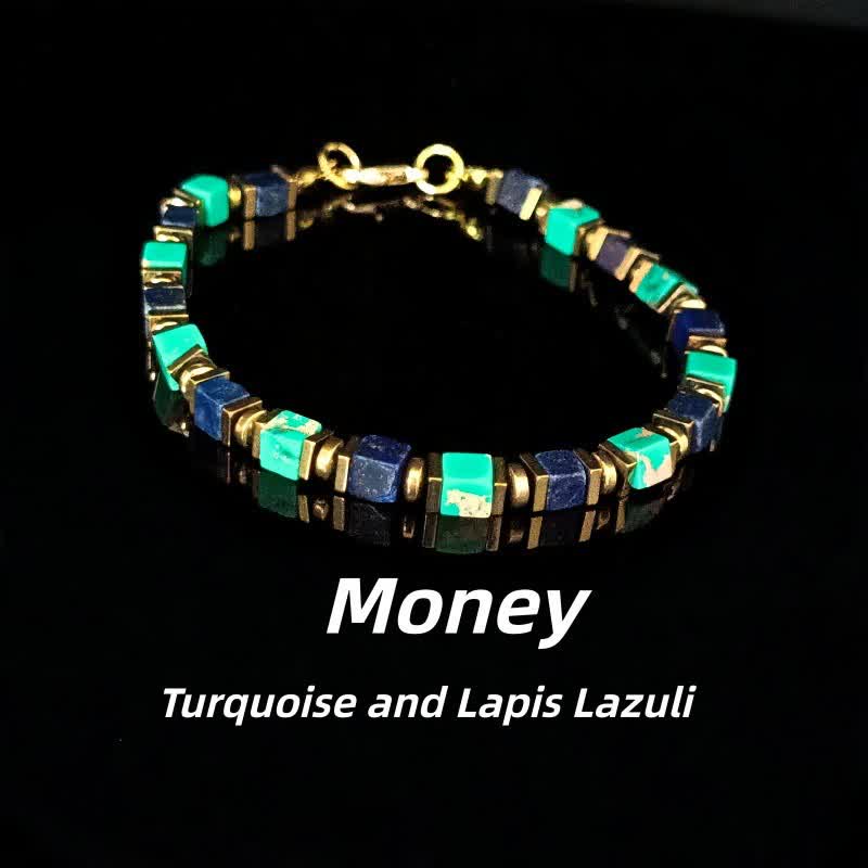FREE Today: "Seize Opportunities" Black Onyx Labradorite Rectangular Beaded Natural Stone Healing Bracelet - Blue Turquoise & Lapis Lazuli - image 11