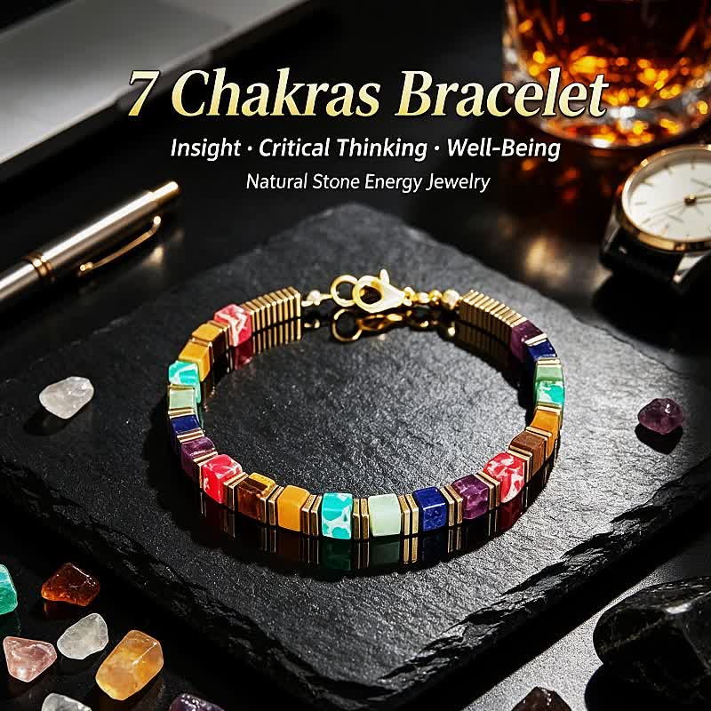 FREE Today: "Seize Opportunities" Black Onyx Labradorite Rectangular Beaded Natural Stone Healing Bracelet - 7 Chakras - image 25