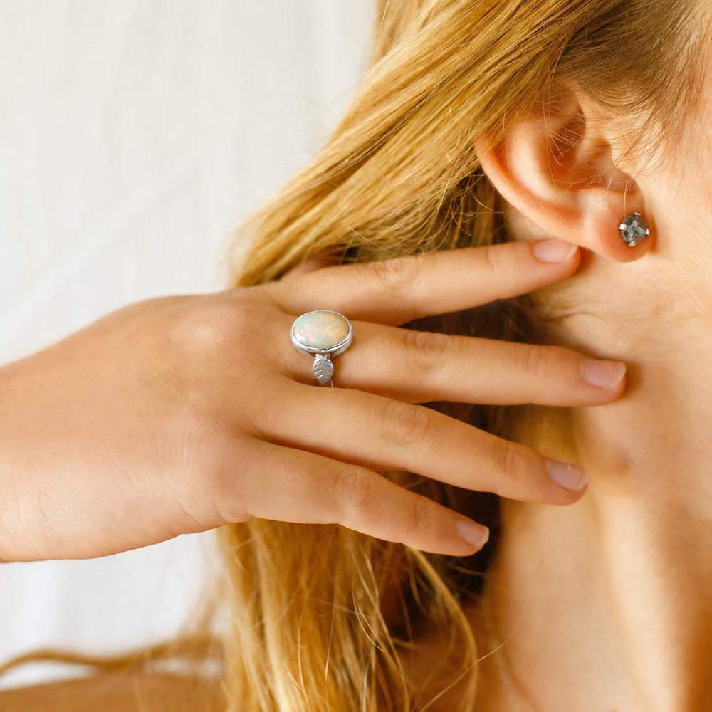 Olivenorma Boho Opal Stone Leaf Women Ring - image 1